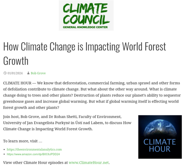 Climate Change Impact on World Forest Growth