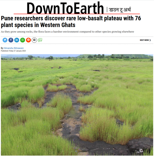 Pune Researchers Discover Rare Plateau