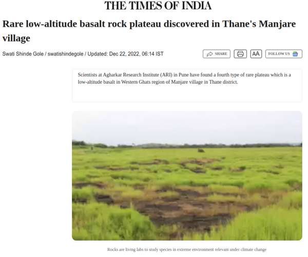 Rare Low-Altitude Basalt Rock Plateau Discovery